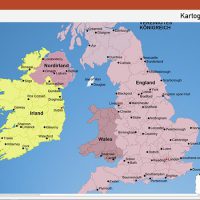 PowerPoint-Karte Großbritannien Irland mit Provinzen, Karte PowerPoint England, Karte PowerPoint Großbritannien, PowerPoint-Karte Irland Schottland Wales England