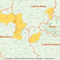 PowerPoint-Karte Sachsen Postleitzahlen PLZ-5 (5-stellig) mit Landkreisen, Karte PowerPoint Sachsen Lankreise,  Karte PowerPoint Sachsen Postleitzahlen,  Karte PowerPoint Sachsen PLZ,  Karte PowerPoint Sachsen PLZ-5,  Karte PowerPoint Sachsen PLZ 5-stellig