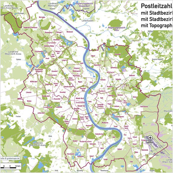 Köln Postleitzahlen PLZ-5 Topographie Stadtbezirke Stadtteile Vektorkarte, Karte Köln Stadtteile, Karte Köln Postleitzahlen, Karte Köln PLZ, Karte Köln PLZ-5, Karte Köln PLZ 5-stellig, Vektorkarte Köln AI-Datei download