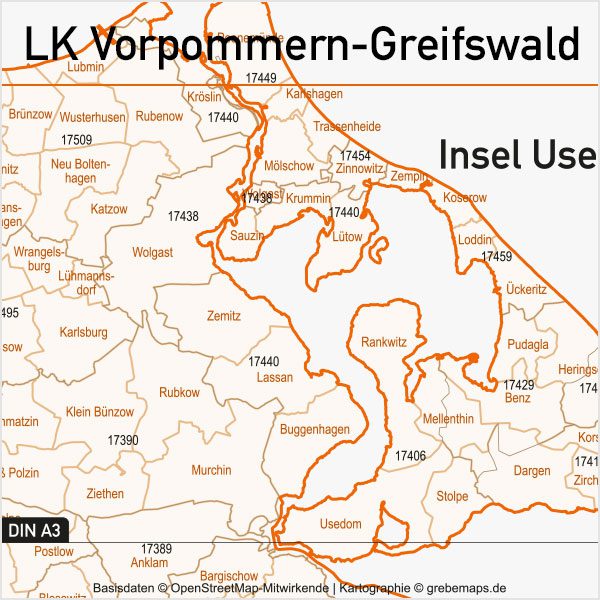 Landkreis-Karte Vorpommern-Greifswald Postleitzahlen-Karte PLZ-5 Gemeinden Vektorkarte, Karte Vorpommern-Greifswald Gemeinden, Karte Vorpommern-Greifswald Postleitzahlen, Karte Vorpommern-Greifswald PLZ, Karte Vorpommern-Greifswald AI-Datei download