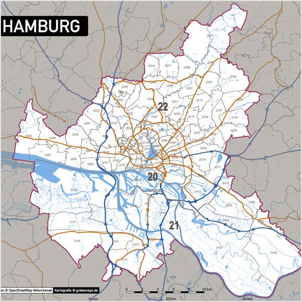 Hamburg Postleitzahlen-Karte PLZ-5 Vektorkarte, Karte Hamburg Postleitzahlen, Karte Hamburg PLZ, Karte Hamburg PLZ-5, Karte Hamburg PLZ 5-stellig, , Vektor-Karte Hamburg, Karte Vektor Hamburg AI-Datei download