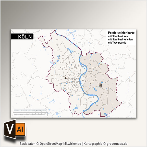 Köln Postleitzahlen-Karte PLZ-5 Vektorkarte, Karte Köln Postleitzahlen, , Karte Köln PLZ, Karte Köln PLZ-5, Karte Köln PLZ 5-stellig, Vektorkarte Köln PLZ, Vektorkarte Köln AI-Datei download