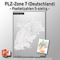 PowerPoint-Karte Deutschland Postleitzahlen 5-stellig. PLZ-Zone-7, Karte PLZ Powerpoint Deutschland, Deutschland Karte PowerPoint PLZ