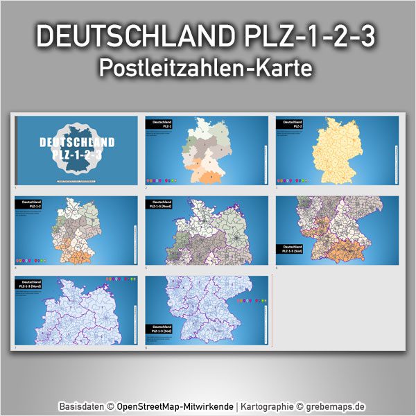 PowerPoint-Karte Deutschland Postleitzahlen PLZ-1-2-3, Karte PowerPoint Deutschland PLZ, Karte PowerPoint Deutschland Postleitzahlen, Karte PowerPoint Deutschland PLZ 1-stellig, Karte PowerPoint Deutschland PLZ 2-stellig, Karte PowerPoint Deutschland PLZ 3-stellig