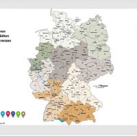 Deutschland PowerPoint-Karte Postleitzahlen PLZ-2 mit Bitmap-Karten, Karte PLZ Deutschland