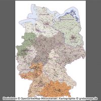 Postleitzahlen-Karte Deutschland mit Landkreisen Bundesländern Ortsnamen PLZ-5 Vektorkarte (2019), Postleitzahlen Karte Deutschland Vektor für Illustrator, Karte Deutschland PLZ Vektor, PLZ-Karte Deutschland 5-stellig, PLZ5-Karte Deutschland, PLZ-5 Karte, Postleitzahlenkarte, Karte Plz Gebiete, Plz Deutschland, Plz Gebiete Deutschland Karte, Postleitzahlengebiete Deutschland,