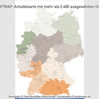 PowerPoint-Karte Deutschland Postleitzahlen PLZ-2 (2-stellig) mit Landkreisen Bundesländern (DIN A2) ausgewählten Orten, PLZ-Karte Deutschland PowerPoint, PLZ-2-Karte Deutschland PowerPoint. Karte PLZ-2 Deutschland PowerPoint, Karte PLZ 2-stellig Deutschland PowerPoint