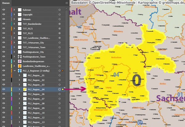 Postleitzahlen-Karte Deutschland PLZ-1-2 mit Landkreisen Bundesländern Orte Vektorkarte (2019),PLZ-Karte Deutschland 2-stellig mit Landkreisen, PLZ-Karte Vektor Deutschland, AI-Datei, editierbar, download, Karte Postleitzahlen Deutschland