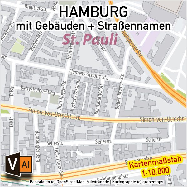 Hamburg Stadtplan Gebäude Strassennamen Vektorkarte, Stadtplan Hamburg, Landkarte Hamburg, Hamburg Stadtplan Straßennamen, Vektorkarte Stadtplan Hamburg, Hamburg-City Stadtplan