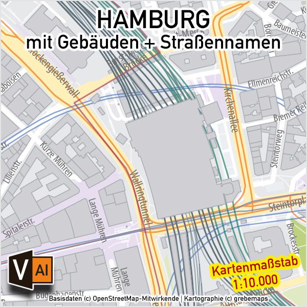 Hamburg Stadtplan Gebäude Strassennamen Vektorkarte, Stadtplan Hamburg, Landkarte Hamburg, Hamburg Stadtplan Straßennamen, Vektorkarte Stadtplan Hamburg, Hamburg-City Stadtplan