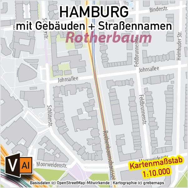 Hamburg Stadtplan Gebäude Strassennamen Vektorkarte, Stadtplan Hamburg, Landkarte Hamburg, Hamburg Stadtplan Straßennamen, Vektorkarte Stadtplan Hamburg, Hamburg-City Stadtplan