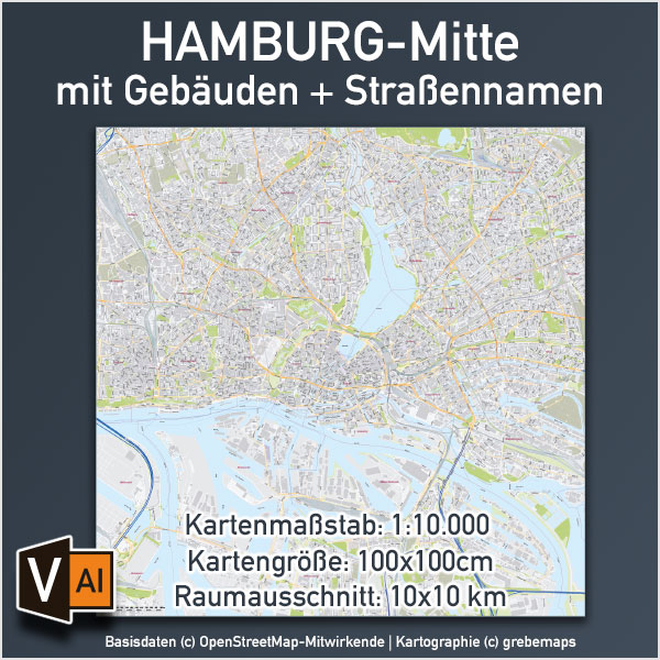 Hamburg-Mitte Stadtplan Gebäude Strassennamen Vektorkarte, Stadtplan Hamburg-Mitte, Landkarte Hamburg-Mitte, Hamburg-Mitte Stadtplan Straßennamen, Vektorkarte Stadtplan Hamburg-Mitte, Hamburg-City Stadtplan
