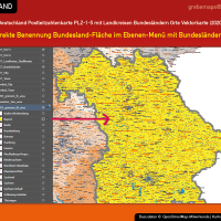 Deutschland Postleitzahlenkarte PLZ-1-5 mit Landkreisen Bundesländern Ortsnamen Vektorkarte (2020), Karte PLZ 5-stellig Deutschland, Vektorkarte PLZ Deutschland, Karte Vektor Deutschland PLZ, AI, Datei, download, editierbar, bearbeitbar