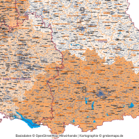 Deutschland Postleitzahlenkarte PLZ-1-5 mit Landkreisen Bundesländern Ortsnamen Vektorkarte (2020), Karte PLZ 5-stellig Deutschland, Vektorkarte PLZ Deutschland, Karte Vektor Deutschland PLZ, AI, Datei, download, editierbar, bearbeitbar