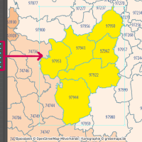 Deutschland Postleitzahlenkarte PLZ-1-5 mit Landkreisen Bundesländern Ortsnamen Vektorkarte (2020), Karte PLZ 5-stellig Deutschland, Vektorkarte PLZ Deutschland, Karte Vektor Deutschland PLZ, AI, Datei, download, editierbar, bearbeitbar