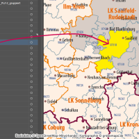 Deutschland Postleitzahlenkarte PLZ-1-2-5 mit Landkreisen Bundesländern Ortsnamen Vektorkarte (2020), Karte PLZ Deutschland, PLZ-Karte Deutschland Vektor, PLZ-5 Karte Deutschland, editierbar, AI, Download