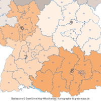 Deutschland Postleitzahlenkarte PLZ-1-2-3 mit Landkreisen Bundesländern Autobahnen Orten Vektorkarte, PLZ-3-Karte Deutschland, Karte PLZ-3 3-stellig Deutschland, AI, download, editierbar, Vektorgrafik