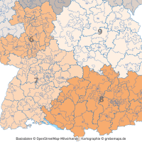 Deutschland Postleitzahlenkarte PLZ-1-2-3 mit Landkreisen Bundesländern Autobahnen Orten Vektorkarte, PLZ-3-Karte Deutschland, Karte PLZ-3 3-stellig Deutschland, AI, download, editierbar, Vektorgrafik