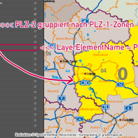 Deutschland Postleitzahlenkarte PLZ-1-2 mit Landkreisen Bundesländern Autobahnen Orte Vektorkarte, PLZ-2-Karte Deutschland, Karte PLZ-2 Deutschland Vektor, AI, download, editierbar, Karte Vektor Deutschland PLZ