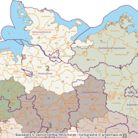 Deutschland Postleitzahlenkarte PLZ-1-2 mit Landkreisen Bundesländern Autobahnen Orte Vektorkarte, PLZ-2-Karte Deutschland, Karte PLZ-2 Deutschland Vektor, AI, download, editierbar, Karte Vektor Deutschland PLZ