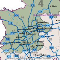 Deutschland Postleitzahlenkarte PLZ-1-2 mit Landkreisen Bundesländern Autobahnen Orte Vektorkarte, PLZ-2-Karte Deutschland, Karte PLZ-2 Deutschland Vektor, AI, download, editierbar, Karte Vektor Deutschland PLZ