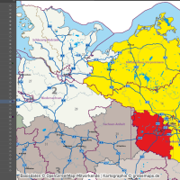 Deutschland Postleitzahlenkarte PLZ-1-2 mit Landkreisen Bundesländern Autobahnen Orte Vektorkarte, PLZ-2-Karte Deutschland, Karte PLZ-2 Deutschland Vektor, AI, download, editierbar, Karte Vektor Deutschland PLZ