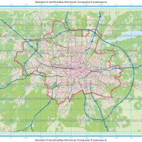 München Stadtplan mit Stadtbezirken Stadtteilen Postleitzahlen PLZ-5 Gebäuden Vektorkarte, Karte München Stadtbezirke, Karte München Stadtteile, Karte München Postleitzahlen, Karte PLZ München, AI, download, editierbar, ebenen-separiert, Vektorkarte München, Stadtplan München Vektor, PLZ-Karte München