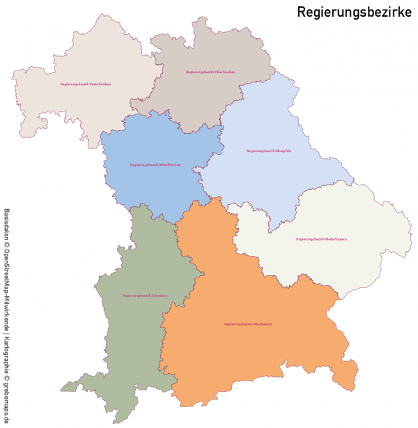 Bayern Vektorkarte Gemeinden Landkreise Postleitzahlen PLZ-5 Regierungsbezirke Autobahnen, Karte Bayern Gemeinden, Gemeindekarte Bayern, Karte Bayern Landkreise, Karte Bayern Postleitzahlen, PLZ-Karte Bayern, PLZ-5-Karte Bayern, AI, download, editierbar