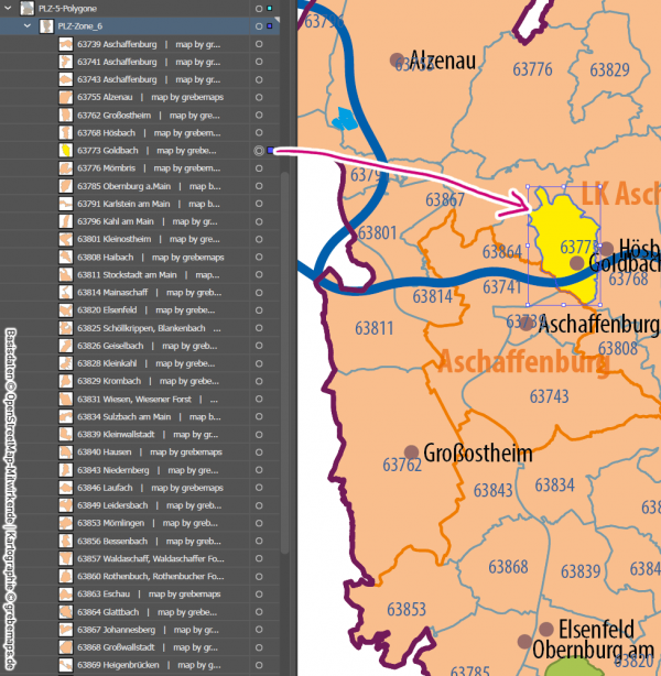 Bayern Vektorkarte Gemeinden Landkreise Postleitzahlen PLZ-5 Regierungsbezirke Autobahnen, Karte Bayern Gemeinden, Gemeindekarte Bayern, Karte Bayern Landkreise, Karte Bayern Postleitzahlen, PLZ-Karte Bayern, PLZ-5-Karte Bayern, AI, download, editierbar