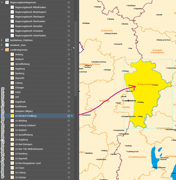 Bayern Vektorkarte Gemeinden Landkreise Postleitzahlen PLZ-5 Regierungsbezirke Autobahnen, Karte Bayern Gemeinden, Gemeindekarte Bayern, Karte Bayern Landkreise, Karte Bayern Postleitzahlen, PLZ-Karte Bayern, PLZ-5-Karte Bayern, AI, download, editierbar