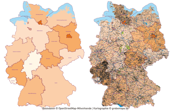 Deutschland Gemeinden Landkreise Bundesländer Autobahnen Vektorkarte, Karte Deutschland Gemeinden, Karte Deutschland Landkreise, Vektorkarte Deutschland Gemeinden, Vektorkarte editierbar Deutschland Gemeinden, Gemeindekarte Deutschland, AI, download, editierbar, ebenen-separiert