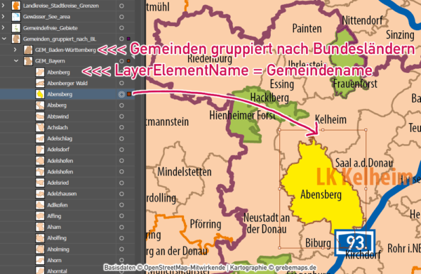 Deutschland Gemeinden Landkreise Bundesländer Autobahnen Vektorkarte, Karte Deutschland Gemeinden, Karte Deutschland Landkreise, Vektorkarte Deutschland Gemeinden, Vektorkarte editierbar Deutschland Gemeinden, Gemeindekarte Deutschland, AI, download, editierbar, ebenen-separiert