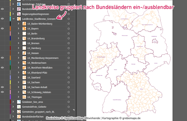 Deutschland Gemeinden Landkreise Bundesländer Autobahnen Vektorkarte, Karte Deutschland Gemeinden, Karte Deutschland Landkreise, Vektorkarte Deutschland Gemeinden, Vektorkarte editierbar Deutschland Gemeinden, Gemeindekarte Deutschland, AI, download, editierbar, ebenen-separiert