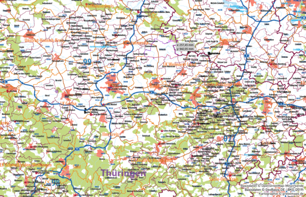 Ostdeutschland Vektorkarte Landkreise Gemeinden Postleitzahlen PLZ-5 Bundesländer, Karte Brandenburg Gemeinden, Karte Thüringen PLZ, Karte Sachsen Gemeinden, Karte Mecklenburg-Vorpommern Postleitzahlen, Karte Sachsen-Anhalt Landkreise, AI, download, editierbar, ebenen-separiert