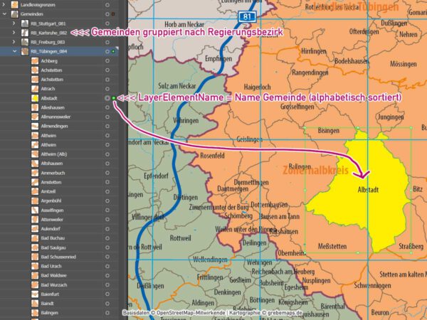 Baden-Württemberg Vektorkarte Regierungsbezirke Landkreise Gemeinden Postleitzahlen PLZ-5, Landkarte Baden-Württemberg, Karte Baden-Württemberg PLZ, Karte Baden-Württemberg Gemeinden, Vektorkarte Baden-Württemberg Postleitzahlen, Karte PLZ 5-stellig Baden-Württemberg, download, AI, editierbar, ebenen-separiert