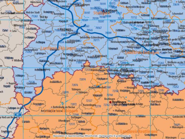 Baden-Württemberg Vektorkarte Regierungsbezirke Landkreise Gemeinden Postleitzahlen PLZ-5, Landkarte Baden-Württemberg, Karte Baden-Württemberg PLZ, Karte Baden-Württemberg Gemeinden, Vektorkarte Baden-Württemberg Postleitzahlen, Karte PLZ 5-stellig Baden-Württemberg, download, AI, editierbar, ebenen-separiert