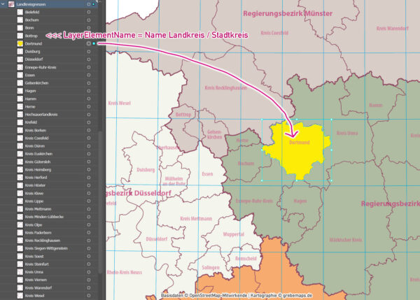 Nordrhein-Westfalen Vektorkarte NRW Regierungsbezirke Landkreise Gemeinden Postleitzahlen PLZ-5, Karte Nordrhein-Westfalen PLZ, Karte Nordrhein-Westfalen Gemeinden, Karte Nordrhein-Westfalen Landkreise, Karte Nordrhein-Westfalen Postleitzahlen, Karte NRW, Landkarte NRW, Karte NRW administrativ AI, download, editierbar, ebenen-separiert