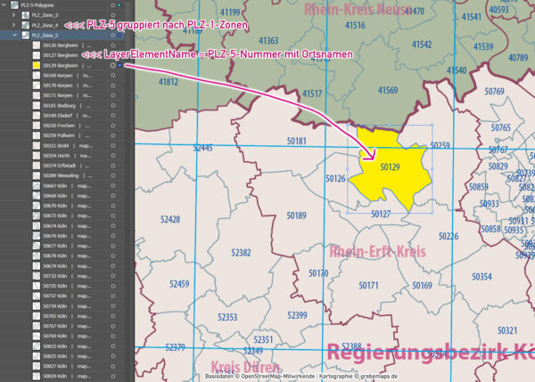 Nordrhein-Westfalen Vektorkarte NRW Regierungsbezirke Landkreise Gemeinden Postleitzahlen PLZ-5, Karte Nordrhein-Westfalen PLZ, Karte Nordrhein-Westfalen Gemeinden, Karte Nordrhein-Westfalen Landkreise, Karte Nordrhein-Westfalen Postleitzahlen, Karte NRW, Landkarte NRW, Karte NRW administrativ AI, download, editierbar, ebenen-separiert