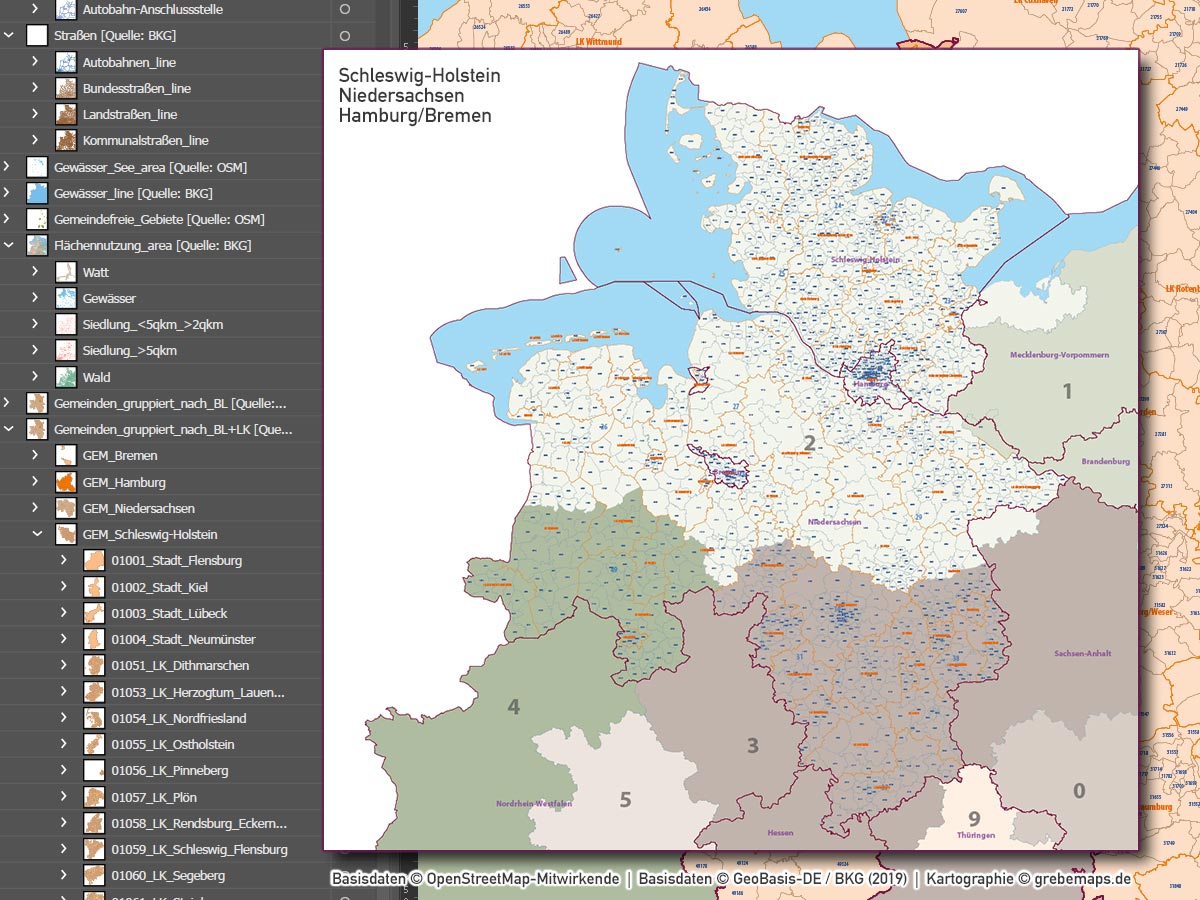 Schleswig-Holstein Niedersachsen Hamburg Bremen Vektorkarte Gemeinden Landkreise Postleitzahlen PLZ-1-2-5 (2020), Karte Gemeinden und Landkreise Schleswig-Holstein Niedersachsen Hamburg Bremen Vektor, Karte Schleswig-Holstein Niedersachsen Hamburg Bremen Postleitzahlen PLZ-5 5-stellig, Vektorkarte Schleswig-Holstein Niedersachsen Hamburg Bremen Postleitzahlen, Vektorkarte Schleswig-Holstein Niedersachsen Hamburg Bremen PLZ, Landkarte Schleswig-Holstein Niedersachsen Hamburg Bremen Landkreise, Landkarte Schleswig-Holstein Niedersachsen Hamburg Bremen Gemeinden, Landkreise Schleswig-Holstein Niedersachsen Hamburg Bremen Karte, Gemeinden Schleswig-Holstein Niedersachsen Hamburg Bremen Karte, Vektorkarte Schleswig-Holstein Niedersachsen Hamburg Bremen administrativ, Vektor Karte Schleswig-Holstein Niedersachsen Hamburg Bremen, Übersichtskarte Schleswig-Holstein Niedersachsen Hamburg Bremen, Karte Schleswig-Holstein Niedersachsen Hamburg Bremen, AI, dowload, editierbar, ebenen-separiert