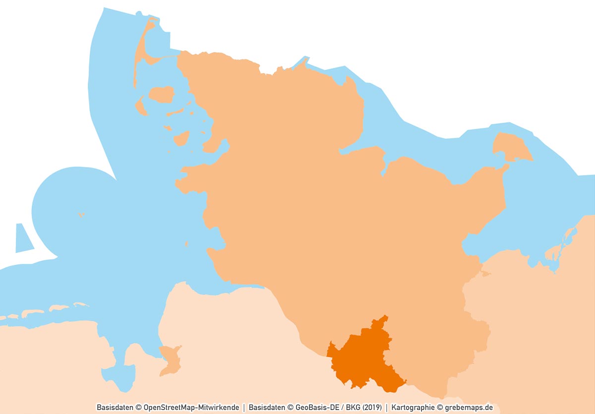 Schleswig-Holstein Hamburg Vektorkarte Gemeinden Landkreise Postleitzahlen PLZ-1-2-5 Autobahnen (2020) [Digital] – Bild 4