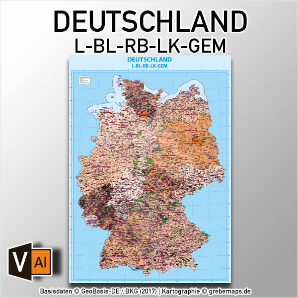 Deutschland Vektorkarte Gemeinden Landkreise Regierungsbezirke Bundesländer Ortsmittelpunkte Landkarte, Deutschland administrative Verwaltungskarte Bundesländer Regierungsbezirke Landkreise Gemeinden Vektorkarte Landkarte, Deutschland administrativ Basiskarte Kreise Gemeinden Vektorkarte, Karte Deutschland Landkreise und Stadtkreise, Karte Deutschland administrativ, Verwaltungskarte Deutschland, Karte Deutschland Gemeinden, Karte Deutschland, Karte Deutschland administrativ AI, Karte Deutschland Vektor für Illustrator, Karte Deutschland Vektor, Basiskarte Deutschland Vektor AI, Deutschlandkarte Vektor, Deutschland Karte Vektor, Basiskarte, editierbar, administrativ, Vektordatei, Kartengrafik Deutschland Landkreise, Deutschlandkarte für Illustrator