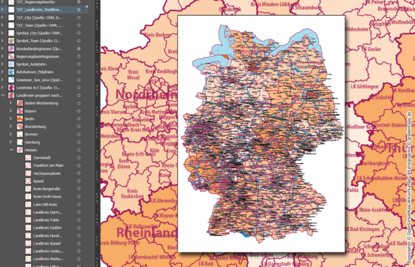 Deutschland Vektorkarte Landkreise Stadtkreise Bundesländer Regierungsbezirke Autobahnen Basiskarte (2021), vector map germany counties, Vektorkarte Deutschland Landkreise, Landkarte Deutschland Landkreise, Karte Landkreise Deutschland, Karte AI Deutschland Landkreise, Karte Deutschland Illustrator AI, download, editierbar