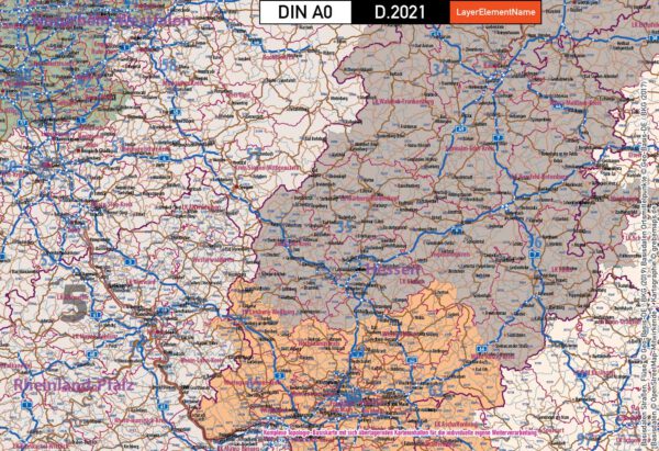 Deutschland Postleitzahlen Karte PLZ-1-2-5 mit Landkreisen Bundesländern Autobahnen Gewässer Ortsnamen Vektorkarte (2021), Karte PLZ Deutschland, PLZ Karte 5-stellig Deutschland, Vektorkarte PLz Deutschland, vector map germany plz, Karte Postleitzahlen 5-stellig Deutschland, AI, editierbar, download