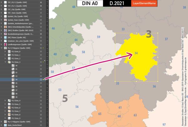 Deutschland Postleitzahlenkarte PLZ-1-2 mit Landkreisen Bundesländern Autobahnen Orte Vektorkarte (2021), PLZ-2-Karte Deutschland, Vektorkarte PLZ Deutschland, PLZ Deutschland Vektoren, AI, download, editierbar