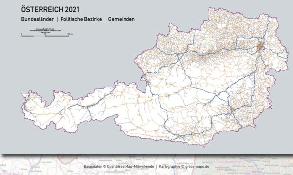 Österreich Austria Vektorkarte Bundesländer Bezirke Gemeinden Autobahnen (2021), Karte Österreich Gemeinden, Karte Austria Gemeinden, Karte Österreich Bezirke, Vektorkarte Österreich Bezirke, Landkarte Österreiche Bundesländer, vector map austria ai, ai-datei, download