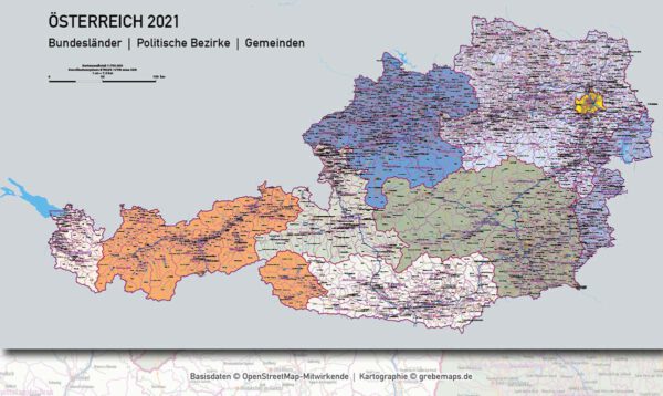 Österreich Austria Vektorkarte Bundesländer Bezirke Gemeinden Autobahnen (2021), Karte Österreich Gemeinden, Karte Austria Gemeinden, Karte Österreich Bezirke, Vektorkarte Österreich Bezirke, Landkarte Österreiche Bundesländer, vector map austria ai, ai-datei, download