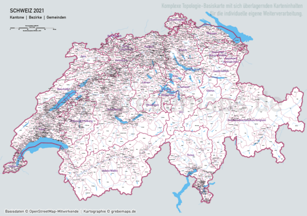 Schweiz Vektorkarte Kantone Bezirke Gemeinden Flüsse Seen Autobahnen (2021), Karte Schweiz Kantone Gemeinden, vector map switzerland, Vektorkarte Schweiz Gemeinden, Landkarte Schweiz, AI, download, editierbar, ebenen-separiert