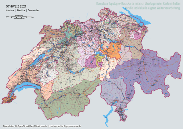 Schweiz Vektorkarte Kantone Bezirke Gemeinden Flüsse Seen Autobahnen (2021), Karte Schweiz Kantone Gemeinden, vector map switzerland, Vektorkarte Schweiz Gemeinden, Landkarte Schweiz, AI, download, editierbar, ebenen-separiert