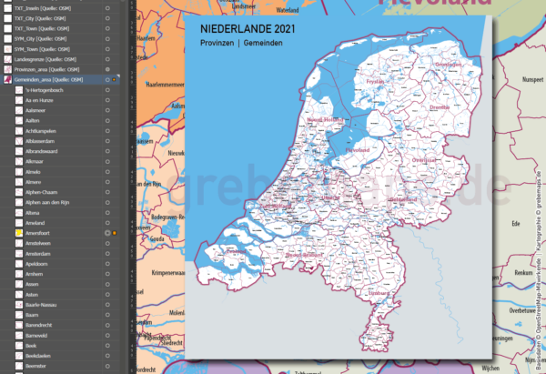 Niederlande Vektorkarte Provinzen Gemeinden Autobahnen (2021), Karte Niederlande Gemeinden, Vektorkarte Niederlande Gemeinden, Karte Holland, Vektorkarte Holland, Landkarte Niederlande, Landkarte Holland, Karte Niederlande AI, Karte Niederlande für Illustrator, Vektorkarte Holland für Illustrator, download, editierbar, ebenen-separiert