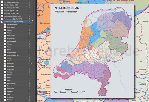 Niederlande Vektorkarte Provinzen Gemeinden Autobahnen (2021), Karte Niederlande Gemeinden, Vektorkarte Niederlande Gemeinden, Karte Holland, Vektorkarte Holland, Landkarte Niederlande, Landkarte Holland, Karte Niederlande AI, Karte Niederlande für Illustrator, Vektorkarte Holland für Illustrator, download, editierbar, ebenen-separiert